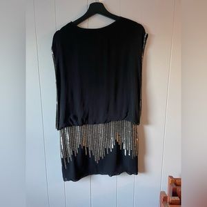 Parker brand black dress with beaded details size M